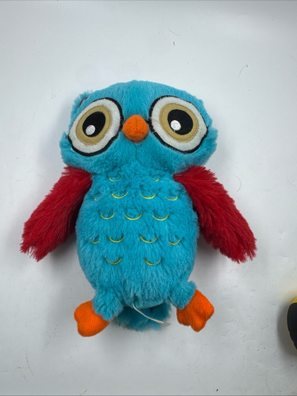 Walmart Blue Owl Plush Stuffed Animal 7” Washable Red Wings Orange Beak